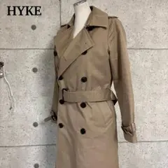 HYKE トレンチコート 羊毛ライナー付 タイトフィット ベルト完備 サイズ1