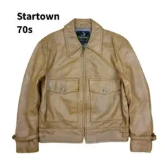 70s Startown レザー スポーツ ジャケット ブルゾン 本革 40