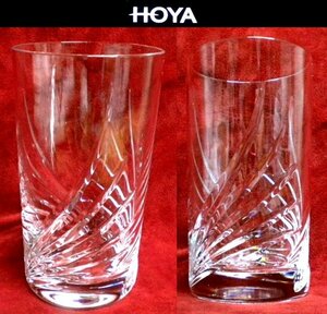 売切 HOYA クリスタル グラス 容量:240cc 2客組 日本製 取説付 未使用品 F/F、寸法φ上63/下55×H112mm、重量225ｇ、口元厚1.4mm、底厚13mm