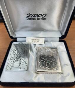 ＃18031　Zippo ジッポ　ライター　LIMITED EDITION シルバーカラー　スパイダー 蜘蛛の巣　箱付き　セット　未使用