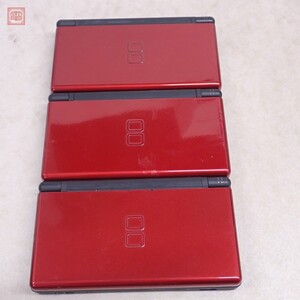 動作品 ニンテンドーDS Lite DSライト 本体のみ USG-001 レッド × ブラック 初期化済 まとめて 3台セット 任天堂 Nintendo【PP