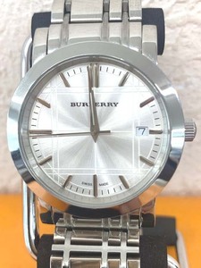 バーバリー☆BURBERRY☆クオーツアナログ時計☆デイト☆ミネラルガラス☆BU1350☆電池交換済☆超美品