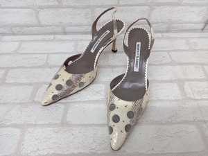 MANOLO BLAHNIK マノロブラニク サンダル パンプス レザー オフホワイト レディース サイズ 36