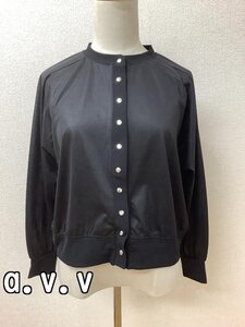 アーヴェーヴェ (a.v.v) 黒カーディガン 透け感あり 美品 サイズS