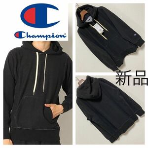 新品未■Champion チャンピオン■リバースウィーブ スウェット パーカー M オフブラック ワッペン 定9,790円 REVERSE WEAVE 10oz 男女兼用