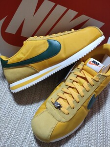 新品 NIKE コルテッツ ナイロン スエード w 28cm イエロー グリーン ナイキ スニーカー 2024年製 CORTEZ 