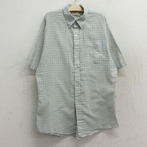 古着 ブレント 半袖 シャツ キッズ ボーイズ 子供服 70s ボタンダウン 薄緑系他 グリーン チェック 23may19