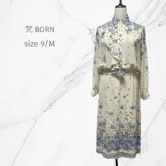 「梵 BORN」花柄レトロセットアップ【M相当】ブラウス　スカート  スーツ