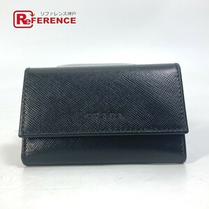 美品 PRADA プラダ M25U ロゴ 6連 鍵 キーケース ブラック メンズ【中古】