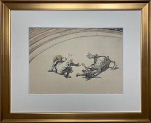 【特価】　≪　　 トゥールーズ　ロートレック　　≫　　リトグラフ【石版画】　 CLOWNESSE ET CHEVAL 　 1952年　 TOULOUSE-LAUTREC