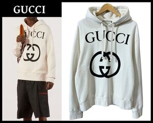 送無 定価159,500 クリーニング済 美品 GUCCI グッチ 18AW 475374 インターロッキングG フーデッド スウェット オーバーサイズ パーカー S