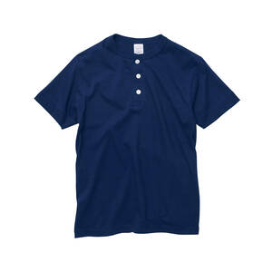 5004-01 5.6オンス ヘンリーネック Tシャツ UnitedAthle ユナイテッドアスレ ネイビー L 新品 送料無料