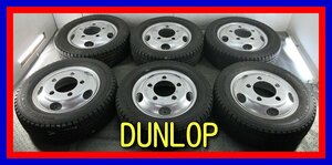 ■中古タイヤホイール■　スチールホイール 16インチ 5.5J +115 5H 208 32 DUNLOP LT03 205/65R16 109/107L LT 6本 激安 送料無料 J635