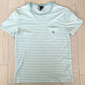 ポロラルフローレン ポケットTシャツ ボーダー POLO Ralph Lauren スカイブルー 正規品 Sサイズ