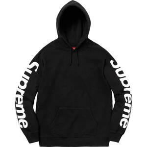 国内正規 新品 18ss Supreme シュプリーム Sideline Hooded Sweatshirt サイド ロゴ パーカー 黒 ブラック M