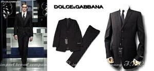 ★DOLCE&GABBANA★ドルガバ★3つ釦ストライプスーツ★ブラック黒52大サイズ【本物保証】イタカジ★芸能人御用達★ハイファッション★