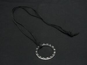 1円 ■美品■ BVLGARI ブルガリブルガリ SV925 ネックレス ペンダント アクセサリー メンズ レディース シルバー系×ブラック系 BN1488