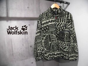 Jack Wolfskinジャックウルフスキン ハーフジップ総柄フリースジャケット L/プルオーバーフリースブルゾン/メンズ/アウトドア/ポルトガル製