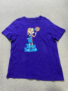 激安! NIKE KIDS SPACEJAM TUNE SQUAD ナイキ キッズ スペースジャム コラボ 半袖 Tシャツ L 150 紫 パープル ユニセックス 男女兼用