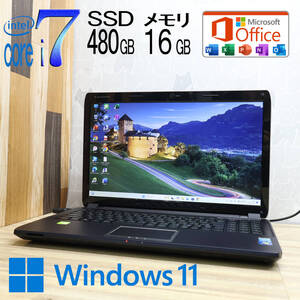 ★美品 最上級4世代4コアi7！SSD480GB メモリ16GB★NG-N-I520GA Core i7-4800MQ グラボ Webカメラ Win11 MS Office2019 H&B★P80487