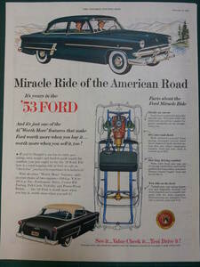 i即決【mid-century advertising/LIFE/POST/広告119】FORD/フォード/自動車/1953年/ミッドセンチュリー/アメリカンカルチャー