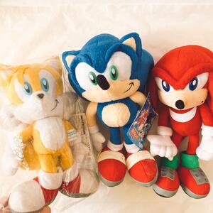 ソニックX ぬいぐるみ セット 3体 Sonic the Hedgehog 2003 ソニック・ザ・ヘッジホッグ Tails Knuckles SEGA セガトイズ セガ