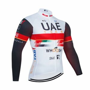 新品 長袖 サイクルジャージ No90 Mサイズ UAE フルジップ ウェア メンズ ロング サイクリング スポーツ ロードバイク MTB