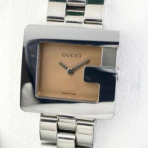 【1円〜】GUCCI グッチ 腕時計 レディース 3600L ブラウン文字盤 スクエア Gフェイス 可動品