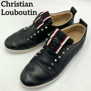 定価１３万円超!!!【現行品・極美品】クリスチャンルブタン Christian Louboutin スタッズ スニーカー ブラック サイズ41.5 26.5cm メンズ