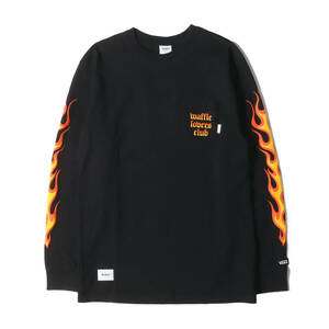 WTAPS ダブルタップス Tシャツ サイズ:M VANS VAULT フレイムロゴ ロングスリーブ ポケット Tシャツ ブラック トップス カットソー