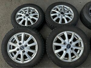 バリ山 スタッドレス アルミホイール 4本セット ダンロップ WINTER MAXX WM02 155/65R13 13×4.00B