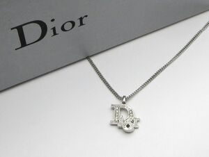 1000円スタート ネックレス Christian Dior クリスチャン ディオール Diorロゴ シルバー レディース アクセサリー 装飾品 箱付 5 J60018