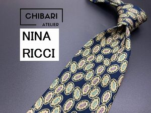 【超美品】NINA RICCI　ニナリッチ　ドット柄　ネクタイ　3本以上送料無料　ネイビー　0602128