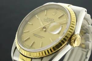 LVSP6-12-44 7T011-9 ROLEX ロレックス 腕時計 16233 オイスターパーペチュアル デイトジャスト X番 約94g メンズ コンビ ギャラ付 中古