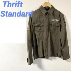 Thrift Standard ミリタリー　シャツ　カーキ　L ヴィンテージ