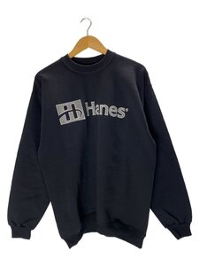 Hanes◆デッドストック/タグ付/90s/USA製/ロゴスウェット/M/コットン/ブラック