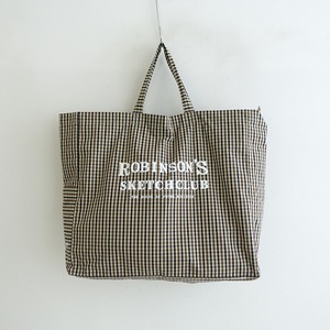 【美品/定価1.4万】オールドマンズテーラー R&D.M.Co- *robinson’s check sketch club bag*かばん肩掛け綿(ba7-2412-114)【61A52】