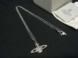 1円 ■極美品■ Vivienne Westwood ヴィヴィアンウエストウッド オーブ ラインストーン ネックレス アクセサリー シルバー系 FJ4396