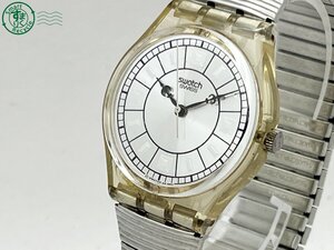 BA0603885　△ SWATCH スウォッチ QZ QUARTZ クオーツ シルバー系文字盤 ラウンド 3針 メンズ腕時計 現状品