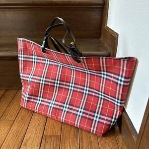 BURBERRY LONDON トートバッグ　レッド　ノバチェック