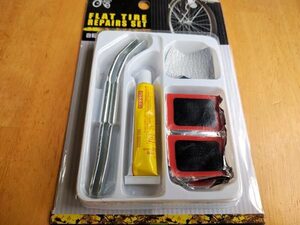 自転車 パンク修理セット一式 バイク 補修ゴムパッチ5枚 工具キット各種 新品未開封