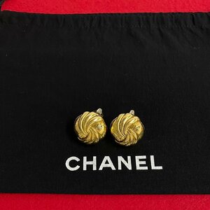 極 美品 希少品 コメ有 CHANEL シャネル 23 刻印 ココマーク ロゴ モチーフ イヤリング アクセサリー ゴールド レディース 74138