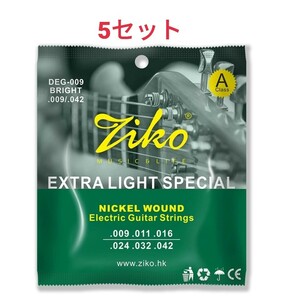 ZIKO エレキギター弦 09-42 5セット