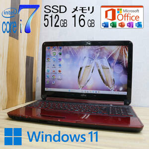 ★美品 最上級4コアi7！新品SSD512GB メモリ16GB★A54G Core i7-2670QM Webカメラ Win11 MS Office2019 Home&Business ノートPC★P71608