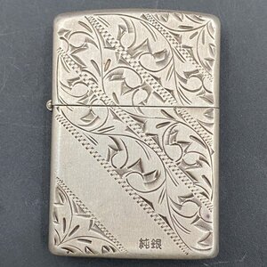 K155 ZIPPO ライター 唐草ジッポ ジッポー ZIPPO 彫柄入り スターリングシルバー SV925 純銀 オイル ライター 1993年 着火未確認