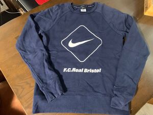 f.c.real bristol NIKE soph ソフ　EMBLEM CREW NECK SWEAT スウェット トレーナー クルーネック 16ss NVY ネイビー 823128-450 Mサイズ