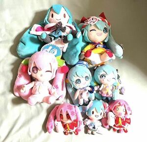 初音ミク　ぬいぐるみ　まとめ売り　セット　大量　10th Anniversary 桜ミク　マジカルミライ 2021 ふわふわぬいぐるみ　はちゅねミク