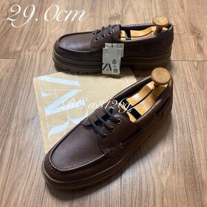 【BIG SIZE】 新品 ZARA 3アイレットブーツ 29.0cm 45 BROWN メンズ ザラ ブーツ スニーカー シューズ ローカット モカシン PUレザー