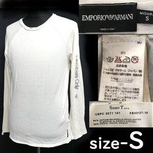 ジョルジオアルマーニジャパン正規代理店タグ★EMPORIO ARMANI★ラグラン/長袖Tシャツ/ロンT【メンズS/白/white】Tops/Shirts◆pBH754