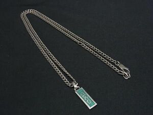 1円 GUCCI グッチ ネックレス ペンダント アクセサリー メンズ シルバー系×グリーン系 FC5521